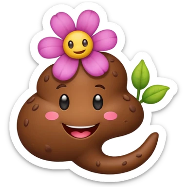 a little poop, who give a little flower sticker