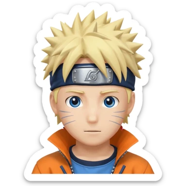 Naruto Anime style happy boy head sticker
