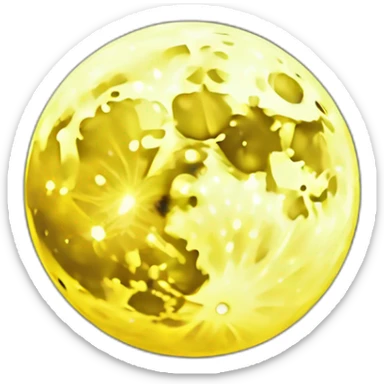 yellow moon sticker