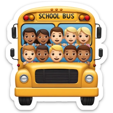 school bus filled with kids sticker