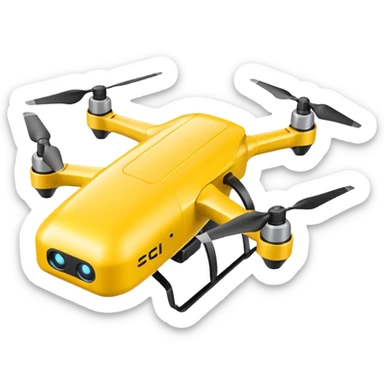 Yellow Drone – battery pack, Courier Drones. sticker