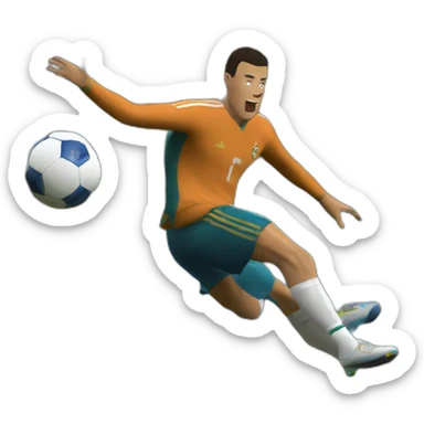 Ronaldo qui fait une retournée acrobatique sticker