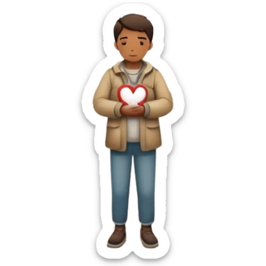 The image shows a person across a fog, bridge emotional tones. In their hands, they carry 2 symbolic tools labeled “Compassion” and “Forgiveness,” suggesting healing after emotional pain-- hearts sticker