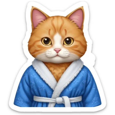 scottish cat with bathrope sticker