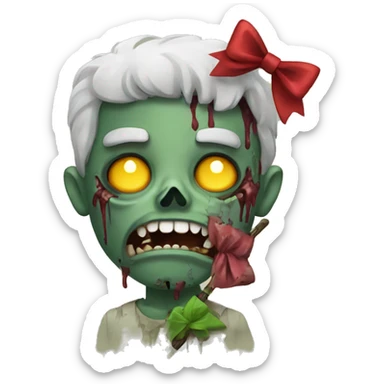 a zombie with a bow sticker