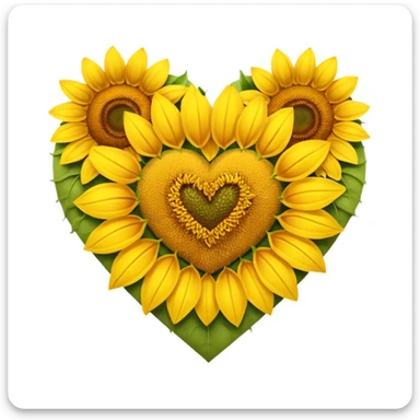 sunflower field themed heart sticker