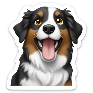 Australian sheperd waving hello sticker