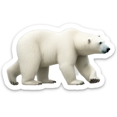 Realistic polar bear side body sticker