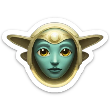 holy ancient alien with halo sticker