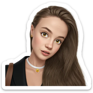 realistic portrait of girl sticker