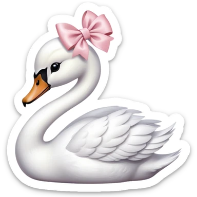 swan light pink bow sticker