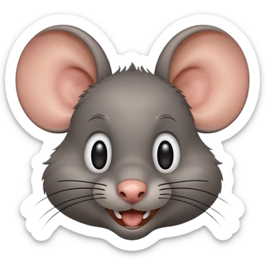 a rat with a goofy grin and big ears sticker