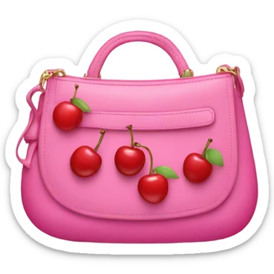 Pink coach purse with pink cherries on it sticker