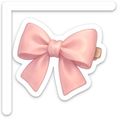 pink bow barrette, soft and dreamy sticker