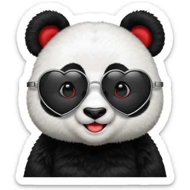 Panda with heart shades glasses sticker