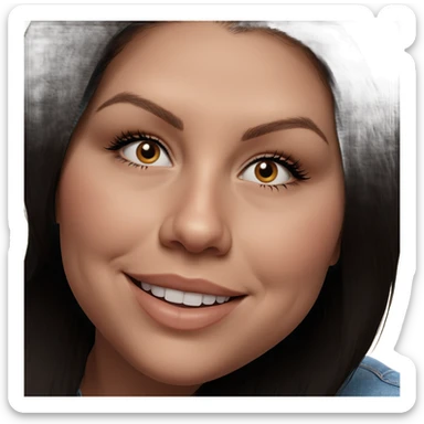 realistic portrait of smiling girl sticker