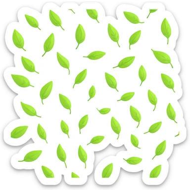 vibrant green summer leaves falling and swirling in a gentle warm breeze sticker