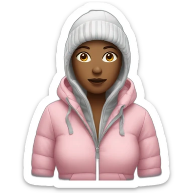 woman, cold, clothes sticker