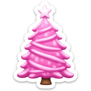 Pink Christmas tree sticker