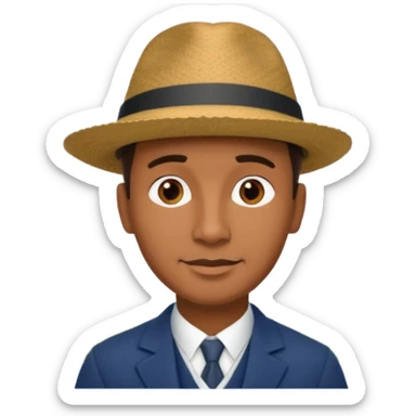 Homme. Créole réunionnais avec chapeau tour eifeil sticker