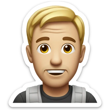 casual portrait of a man farting  sticker