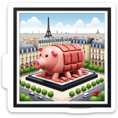 paris art gallery SPAM meat sculpture city arty landscape  sticker