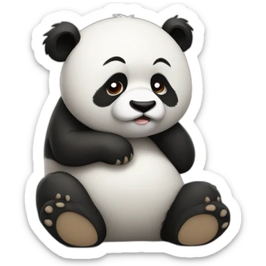Exhausted panda sticker