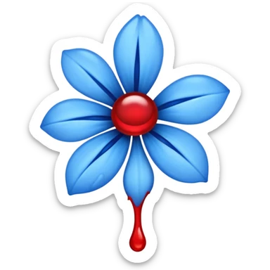 light lys  blue flower spilling wblood sticker