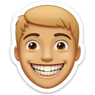 Awkward wide toothy smile sticker
