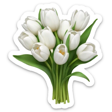white tulip bouquet  sticker