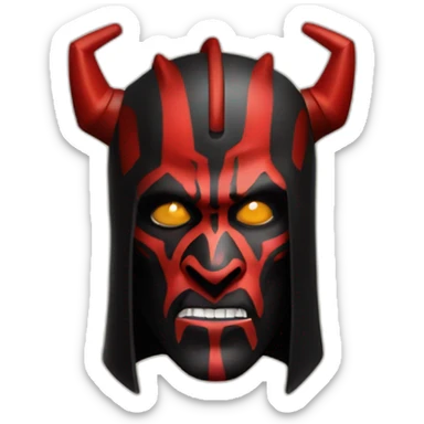 Darth Maul wearing a party hat sticker