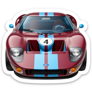 Ken miles’ ford gt 40 claret and blue sticker