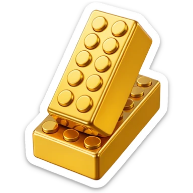 Golden lego brick sticker