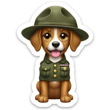 Cachorro soldado sticker