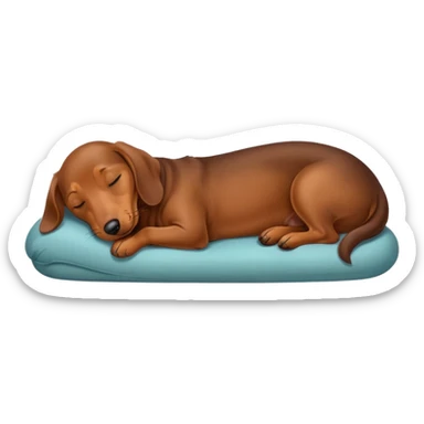 Perrito salchicha marrón duerme sticker