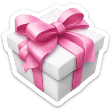 Gift pack white pink bow sticker