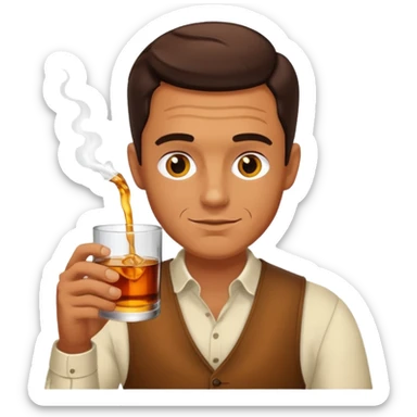 Man and wisky sticker