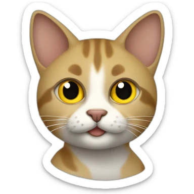 Gato con plátano en la boca sticker