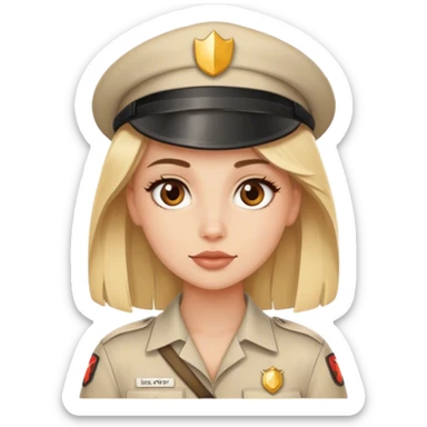 Blonde model with brown eyes, zookeeper sticker