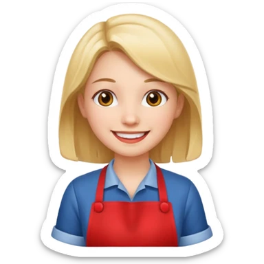 girl red apron sticker