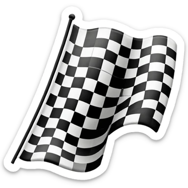 finish line with checkered flag sticker