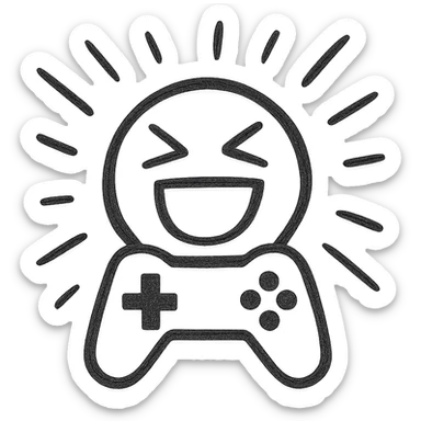 unique gaming emote, energetic, sketchy lines sticker