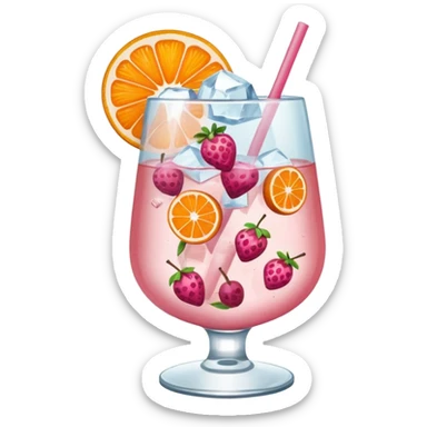 Emoji de una cóctel de frutas rosadas sticker