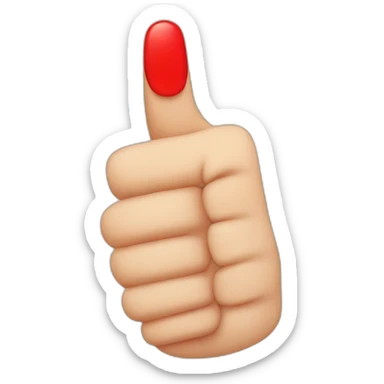 thumbs up with red nails sticker