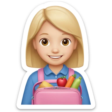 child with lunchbox sticker