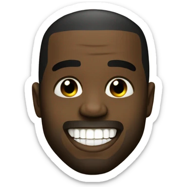 kanye west with gold teeth, smiling sticker