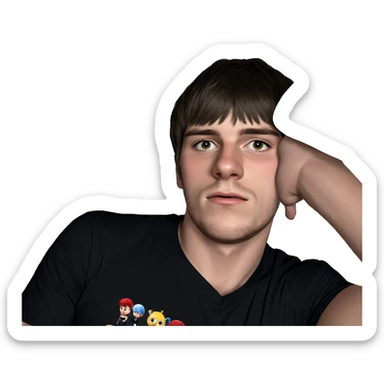 two boys in black shirts sticker