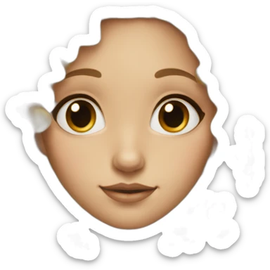 woman with blonde curly hair a nose ring long face eyeliner sticker