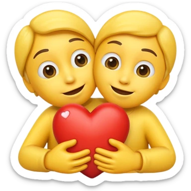 make an emoji hugging a heart sticker
