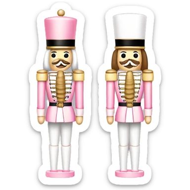 Light Pink and white themed nutcrackers  sticker